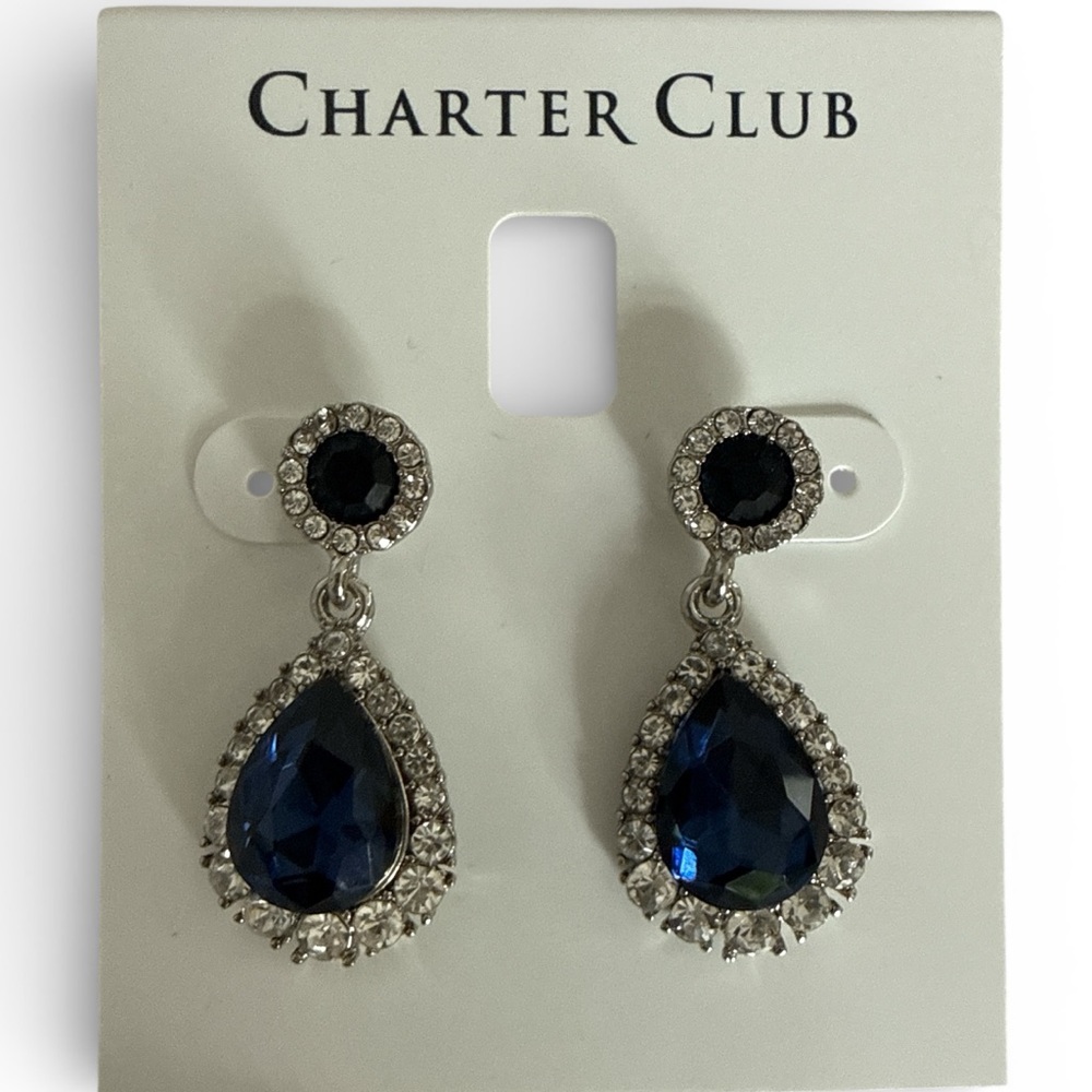 Charter Club NWT Blue Tear Drop Earrings